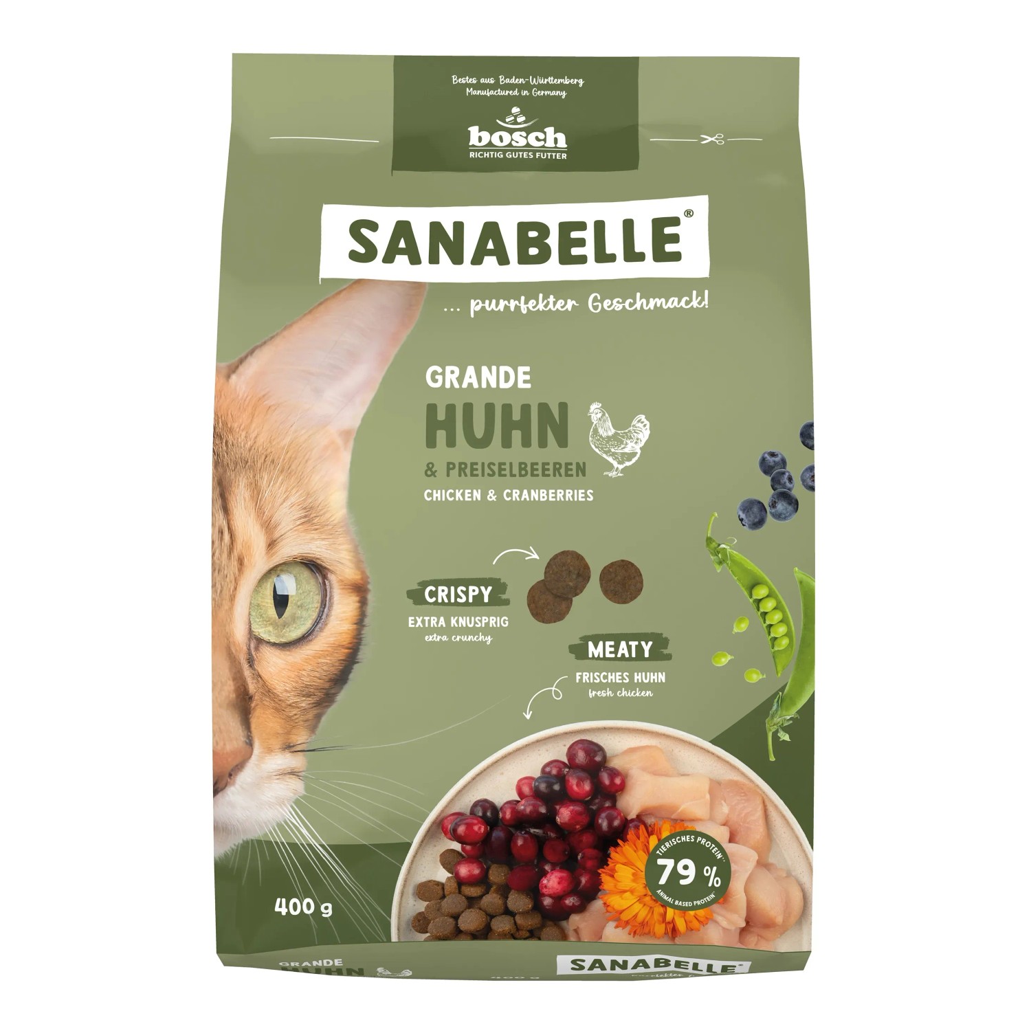Sanabelle Katzen-Trockenfutter Grande Huhn & Preiselbeeren 400 g