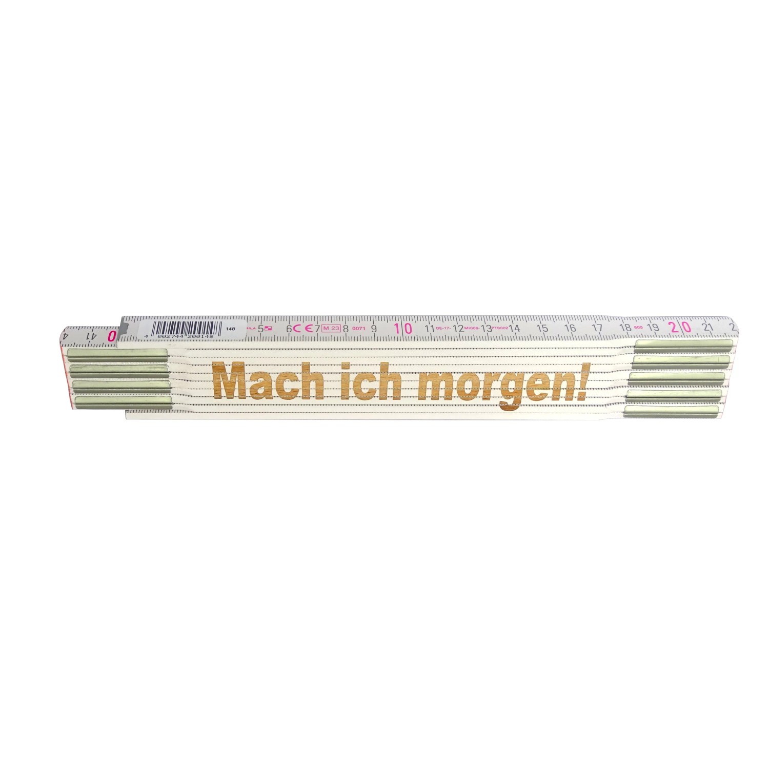 Stabila Zollstock mit Lasergravur Mach ich morgen 2 m
