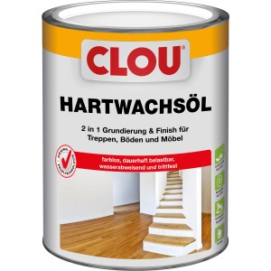 Dose Clou Hartwachs-Öl, transparent, seidenglänzend, 2,5 l. Holzöl für Treppen, Böden und Möbel.