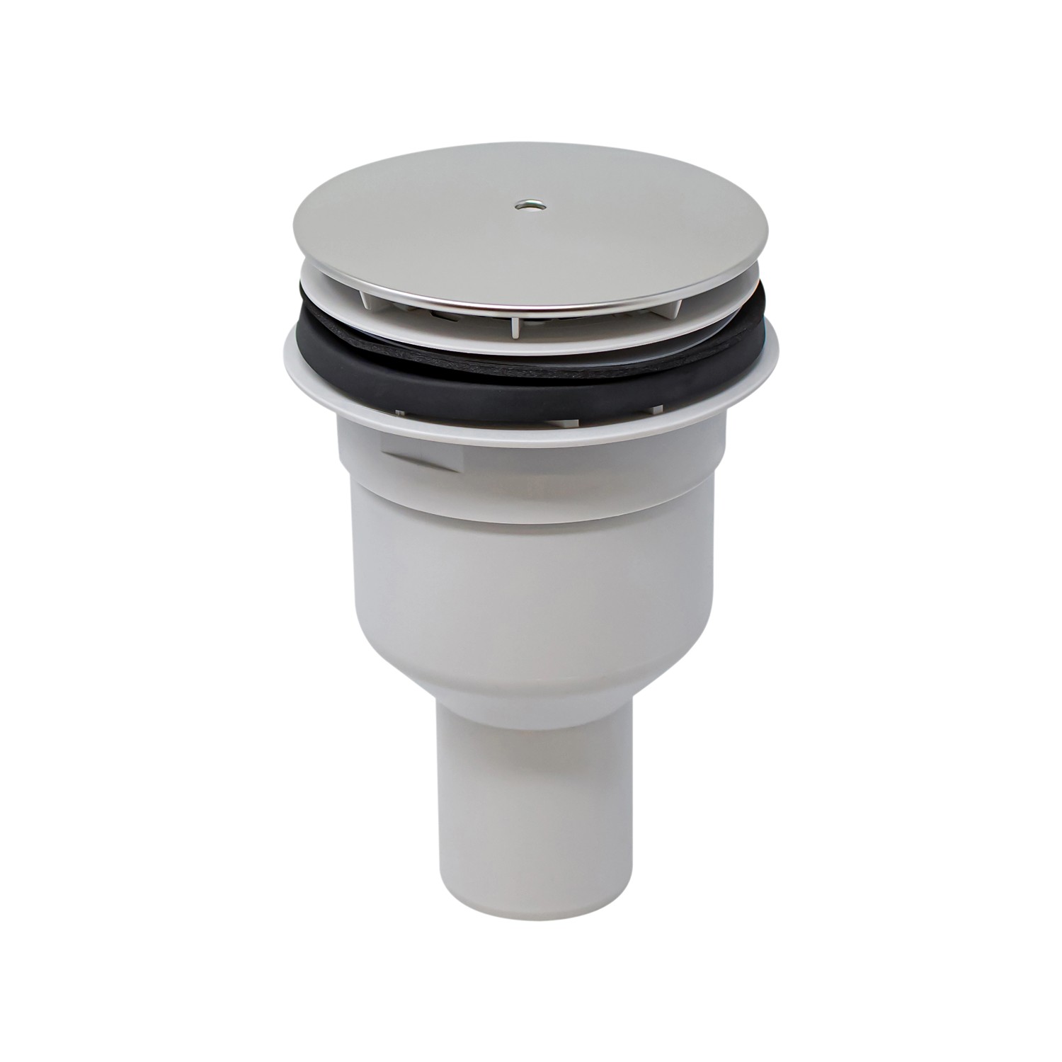 Schulte Ablauf senkrecht für extra-flache Duschwannen, Siphon mit Haarsieb.