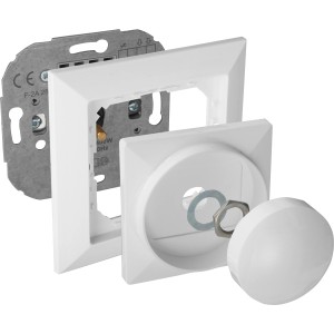 OBI Phasenabschnittsdimmer Julietta in Weiß, zur Unterputzmontage mit Drehknopf.