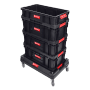 PROREGAL QBRICK Transportroller mit 4 Rollen, Traglast 100kg, Metall, Schwarz. Werkzeugkoffer-Zubehör.