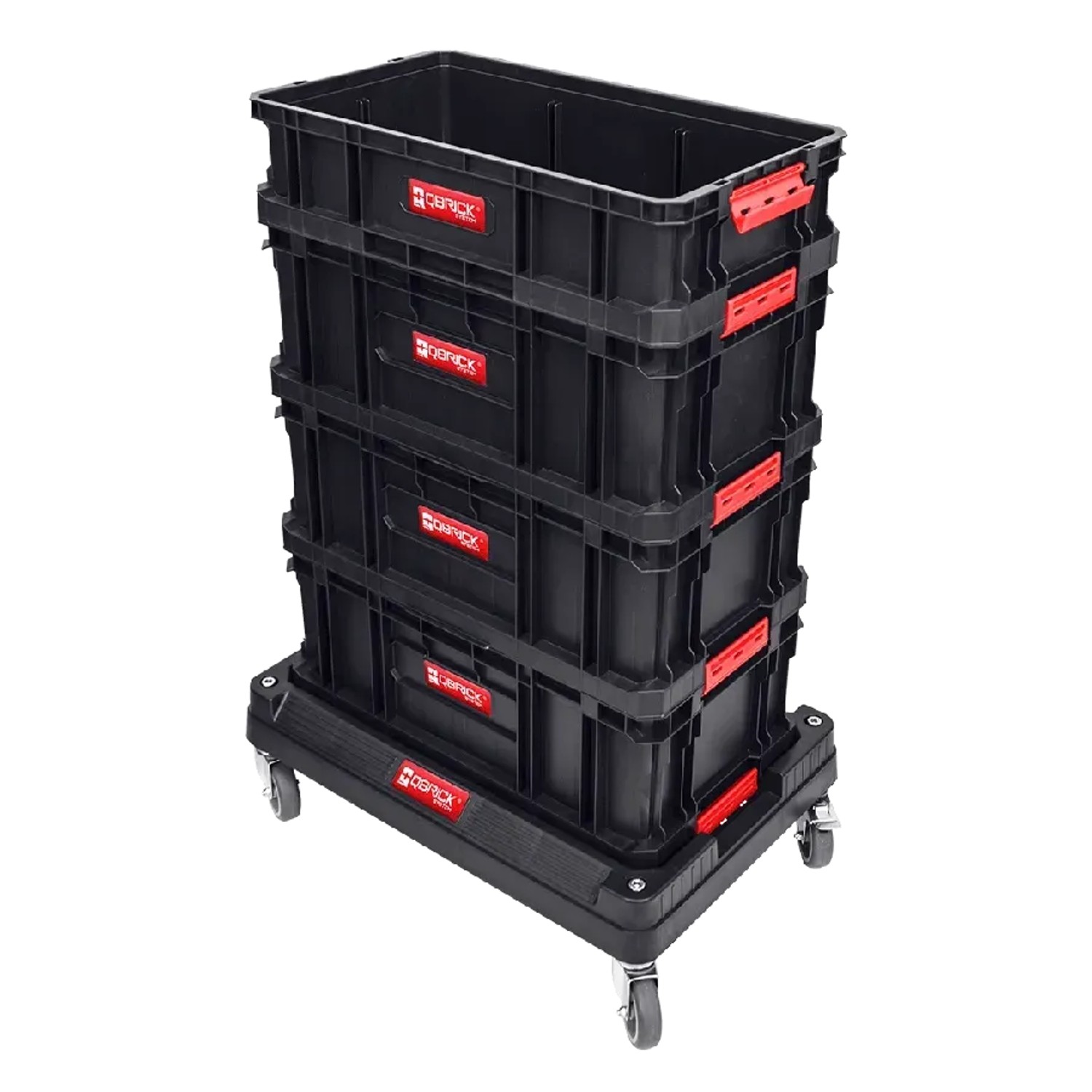 PROREGAL QBRICK Transportroller mit 4 Rollen, Traglast 100kg, Metall, Schwarz. Werkzeugkoffer-Zubehör.