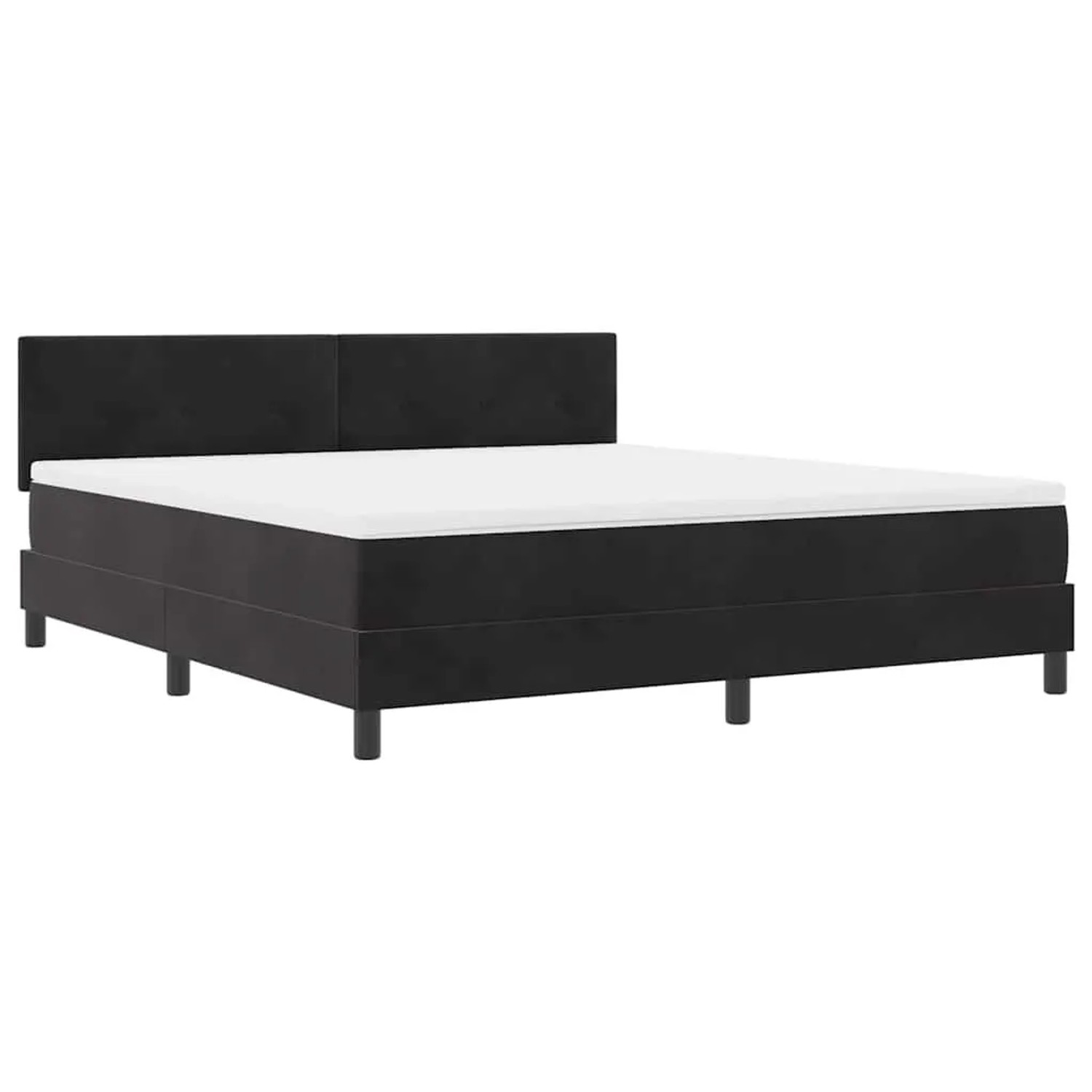 vidaXL LED Boxspringbett mit Matratze Schwarz 180 x 200 cm Samt 3342670 günstig online kaufen