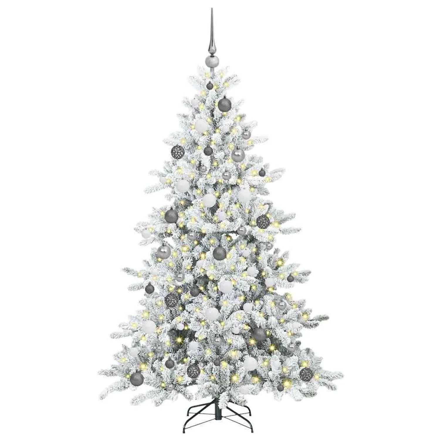 vidaXL Künstlicher Klappbarer Weihnachtsbaum mit 300 LEDs 180 cm PVC 3397717