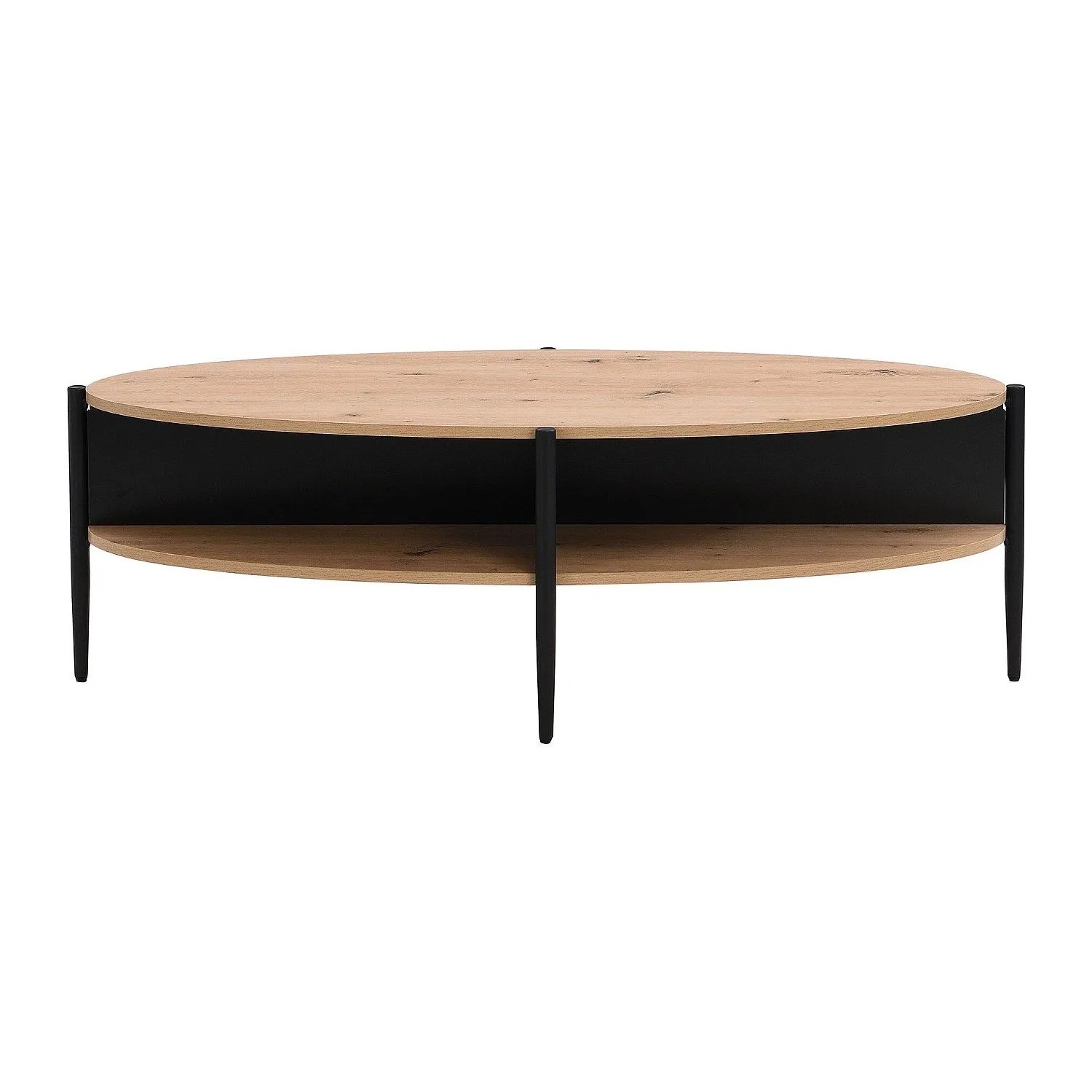 Vente-unique Couchtisch Evaro Schwarz  Naturfarben Hell 125 cm