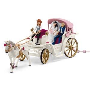 Schleich Hochzeitskutsche Spielset mit Brautpaar, Kutscherin und Lipizzaner.