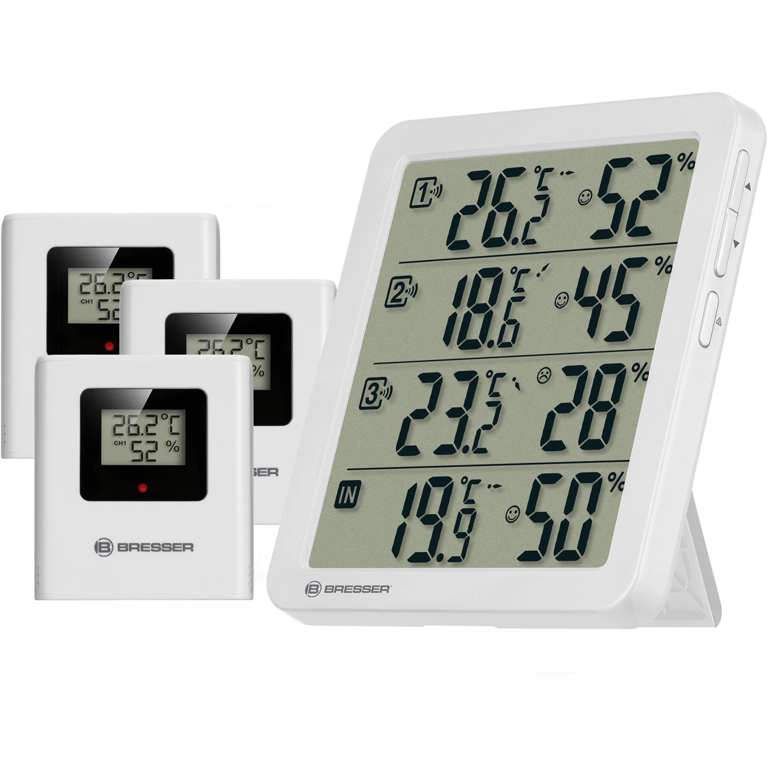 Bresser Thermo-Hygrometer Quadro NV Weiß
