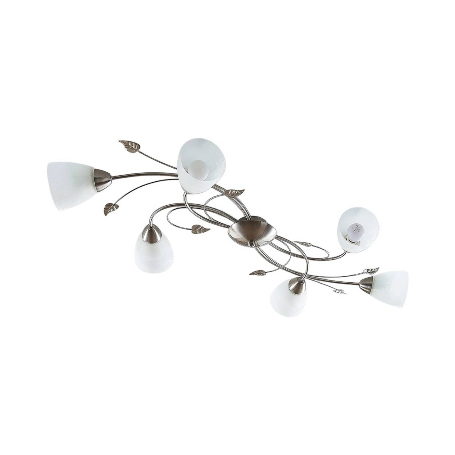 Lindby Deckenlampe Yannie 9624649 Retro Vintage Antik in Alu aus Metall 6-flammig E14 Wohnzimmerleuchte