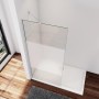 AICA Walk-In Duschwand mit Milchglasstreifen und Stabilisator, 70x200 cm.