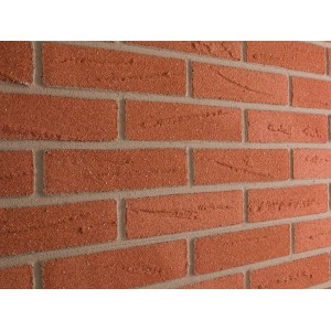 Nahaufnahme von Elabrick Verblender Sahara, 5x21 cm, für Innen- und Außenbereich.