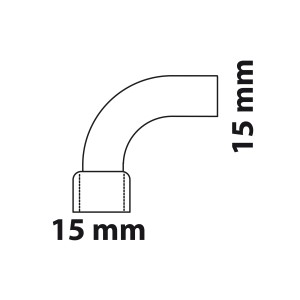 Kirchhoff Bogen 90° 15 mm, blanke Kupfer Löt Muffe für Sanitär-, Heizungsinstallation.
