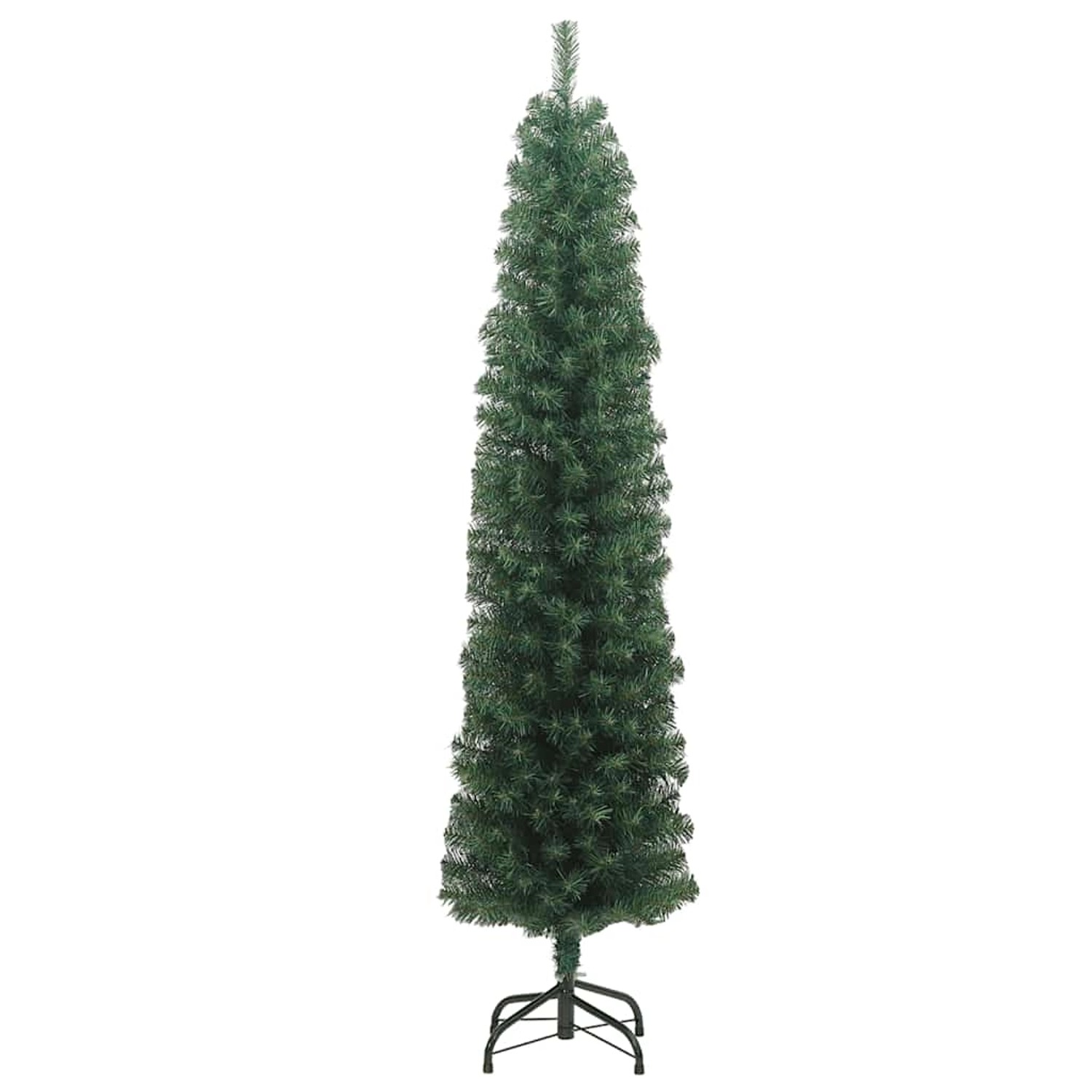 vidaXL Künstlicher Weihnachtsbaum Schlank mit Ständer Grün 240 cm PVC 320952