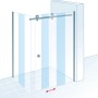 Schulte ExpressPlus Gleittür mit Seitenwand, Chromoptik, 90x120cm. Duschtür aus Glas mit Schiebetür.