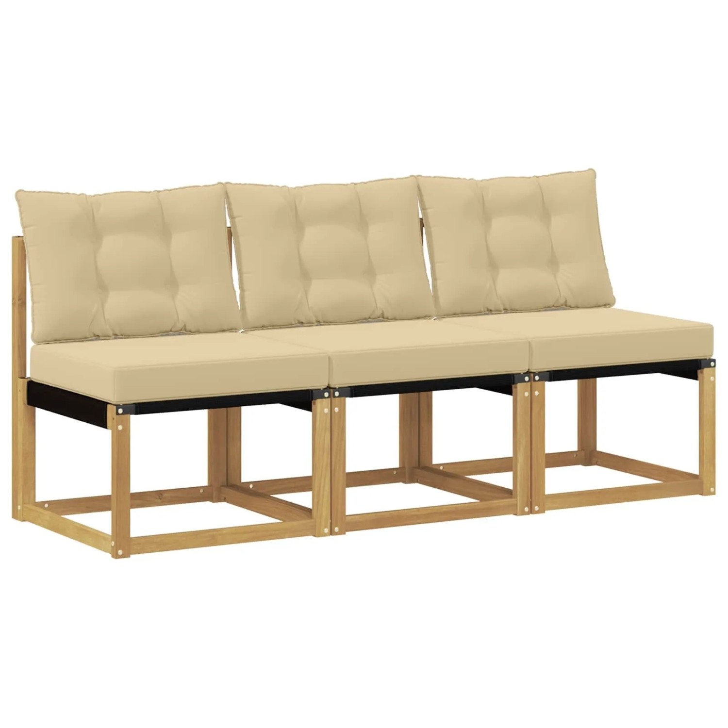 vidaXL 3 Stück Outdoor Mittelsofa 901616