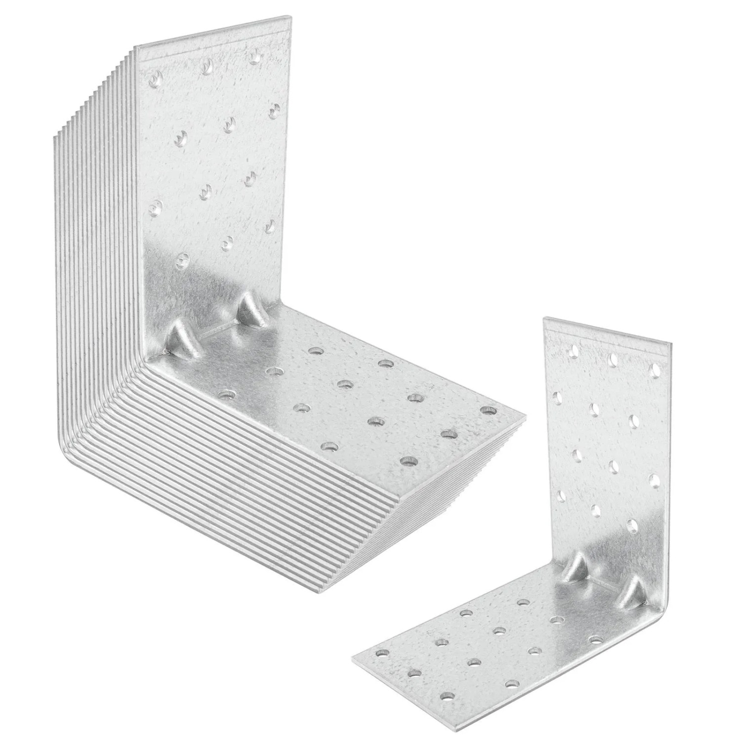 SOTECH 20er Set Winkelverbinder 90 Grad mit Sicke 100 x 100 x 60 x 2,5 mm