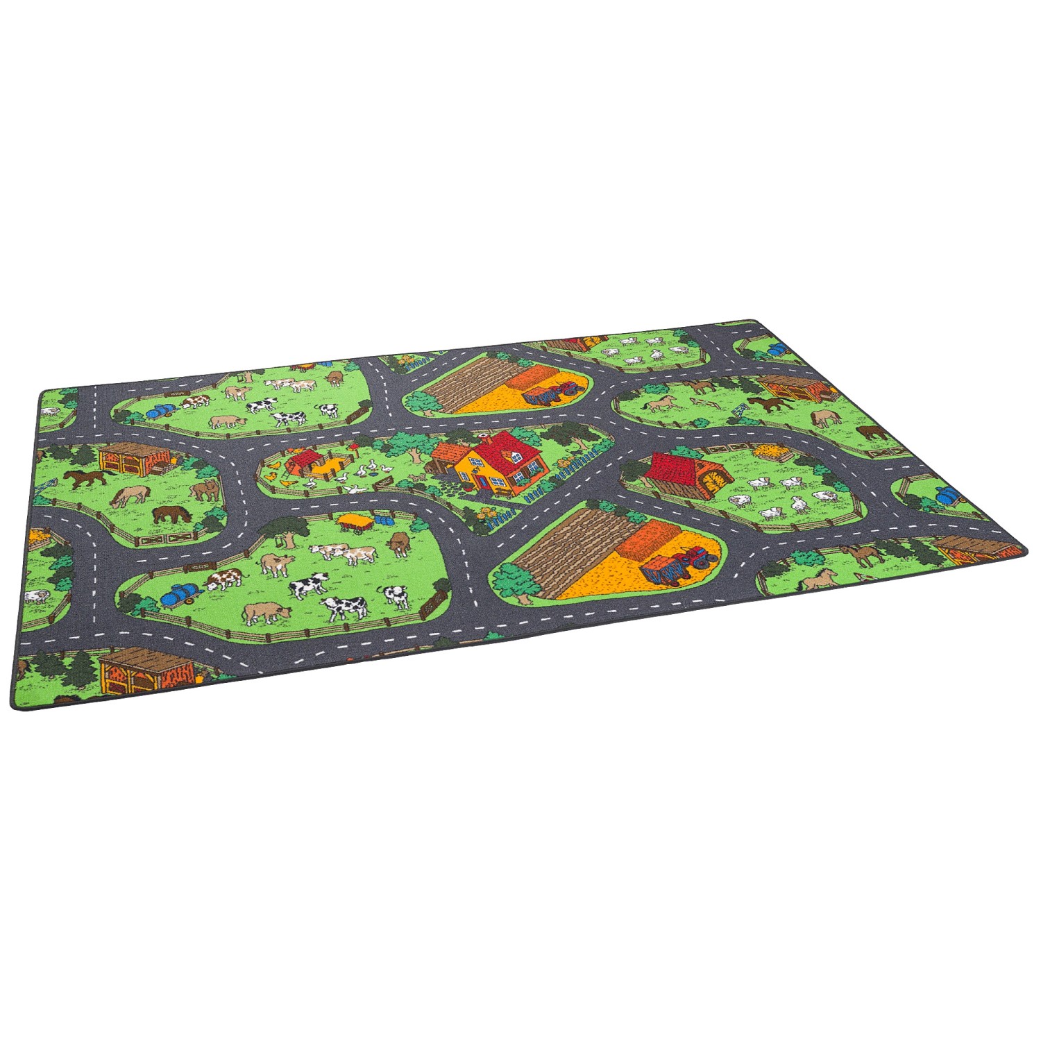 Snapstyle Kinder Spiel Straßenteppich Anthrazit 133x133cm günstig online kaufen