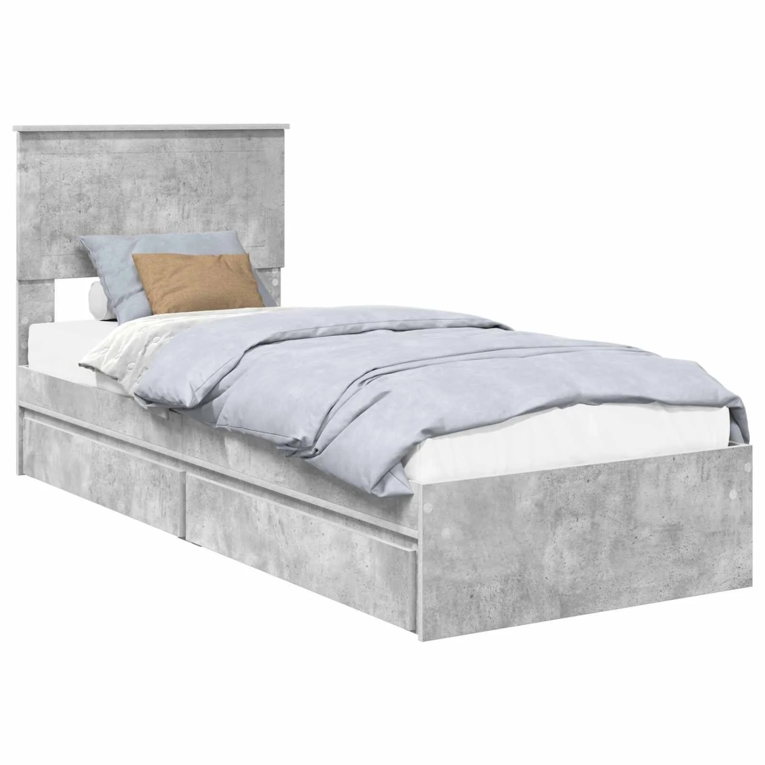 vidaXL Stauraumbett Betongrau 75 x 190 cm Holzwerkstoff 3410850 günstig online kaufen