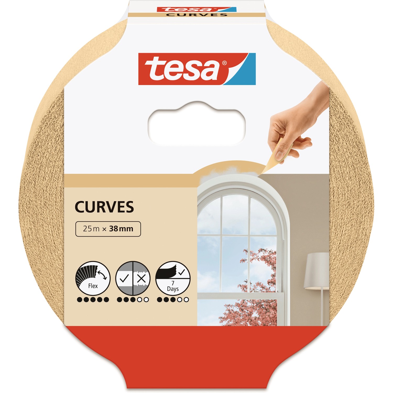 Tesa Malerband Kurven 25 m x 38 mm