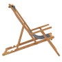 Klappbarer, grauer Strandstuhl aus Teakholz von vidaXL für Garten, Strand oder Camping.