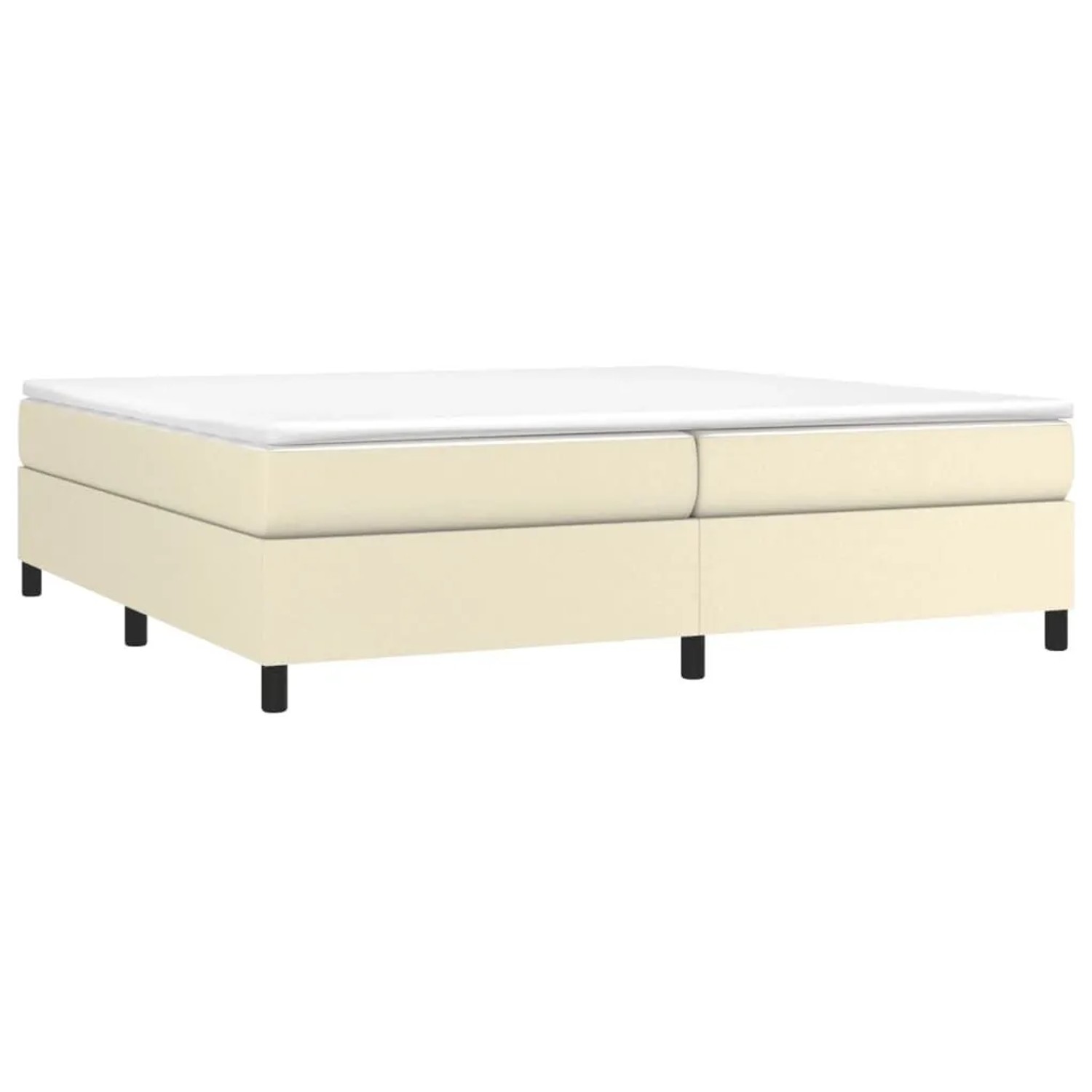 vidaXL Boxspringbett mit Matratze Creme 200x200 cm Kunstleder 3144628