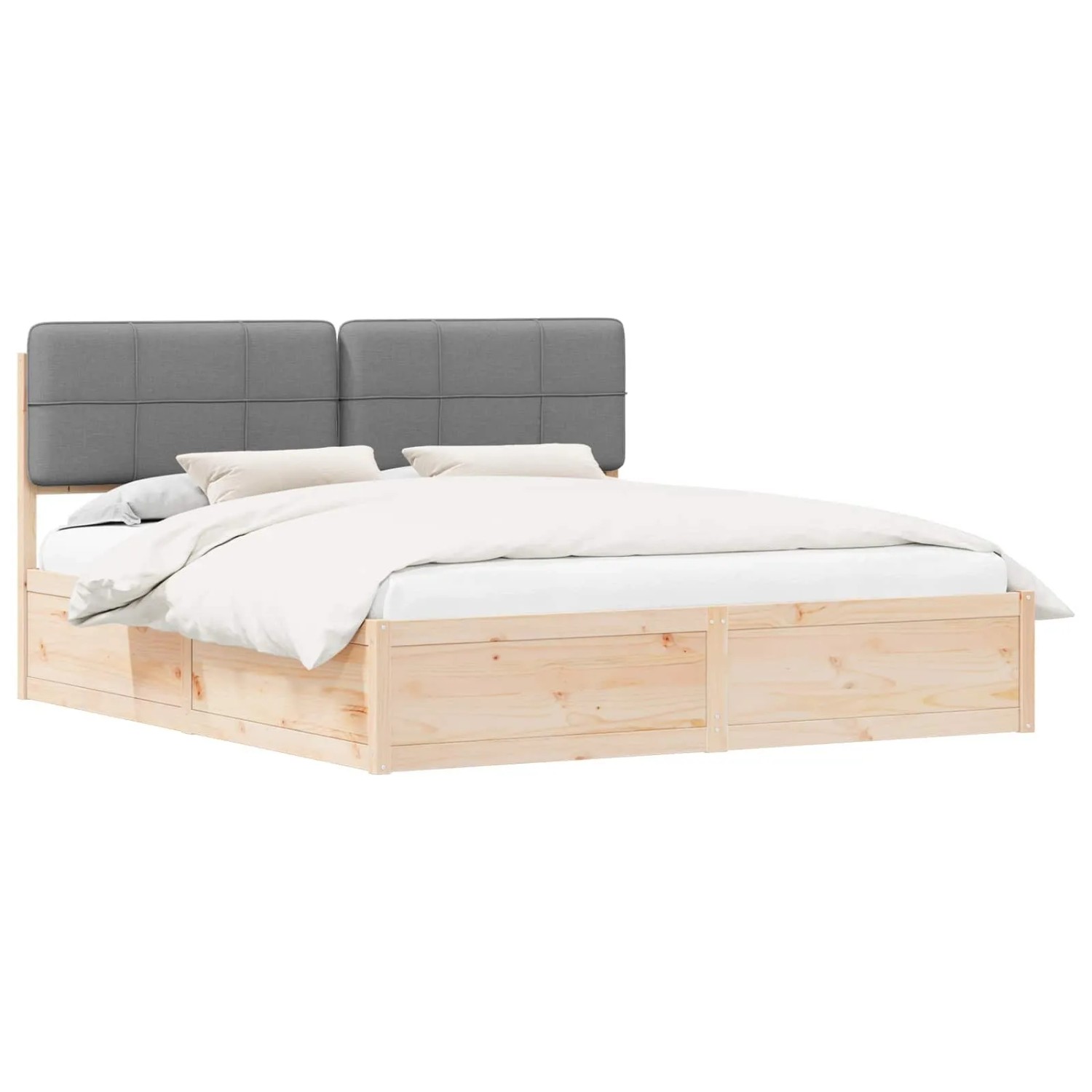 vidaXL Bettgestell mit Gepolstertem Kopfteil Hellgrau 180 x 200 cm 3398179 günstig online kaufen