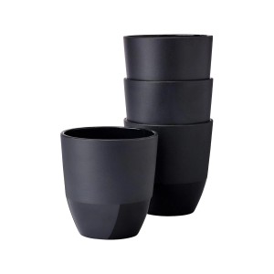 Mepal Silueta Becher 4er-Set Nordic Black, stapelbares Geschirr für 200 ml.