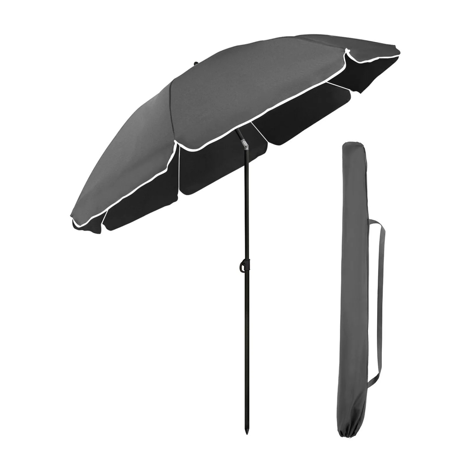 Sekey Sonnenschirm 160 cm Rund mit Schutzhülle Neigbar und Höhenverstellbar für Balkon und Strand