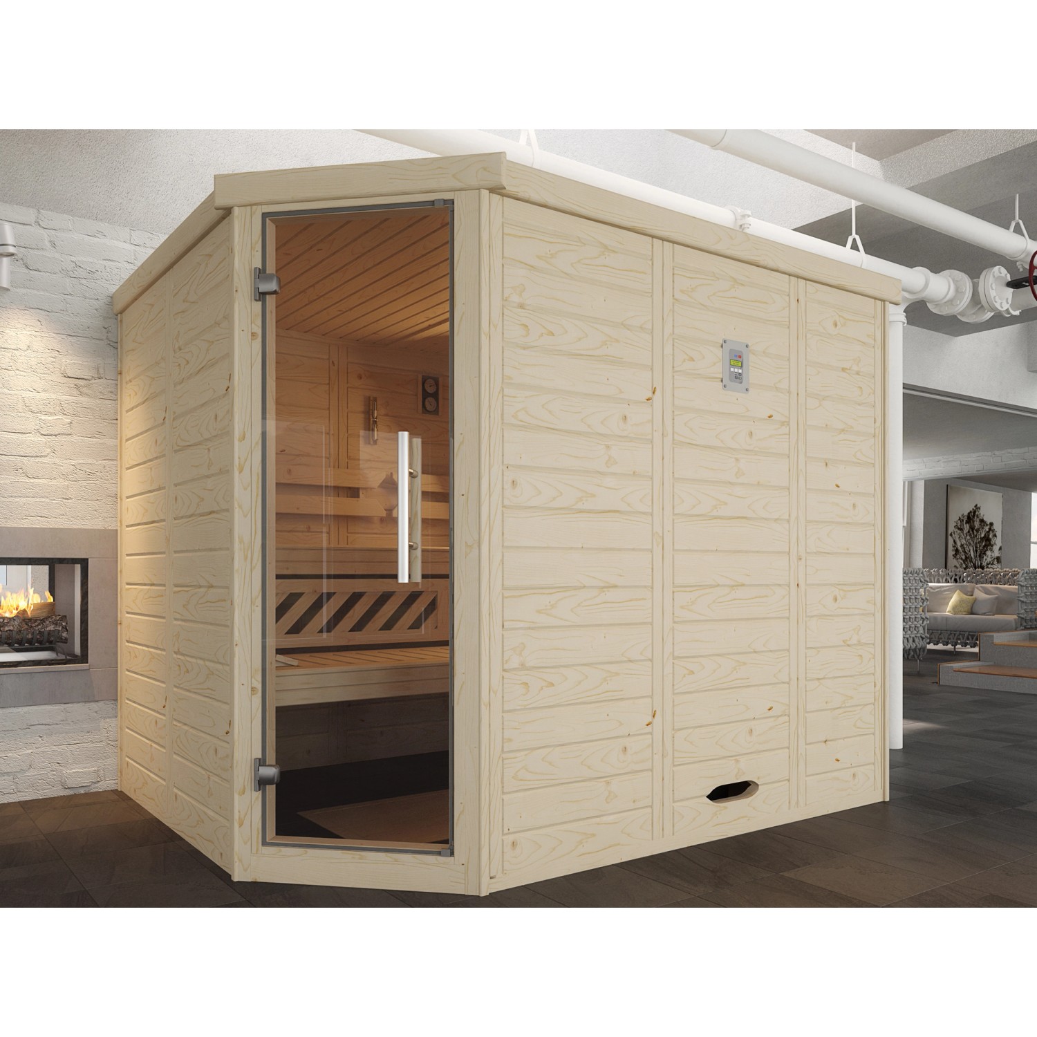 Weka Elementsauna 528 OS Set Gr. 2 mit Glastür günstig online kaufen