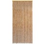 Brauner Insektenschutz Türvorhang aus Bambus, 100x220 cm. Fenstervorhang mit Holzleiste und Bambussträngen.