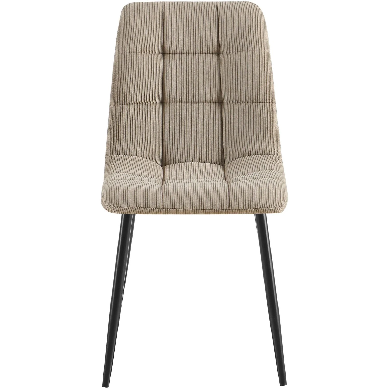 DELUKE 2er Set Esszimmerstuhl FANOR Cord Taupe 45x55x84cm Essstühle Esszimmerstühle Küchenstühle Wohnzimmerstühle