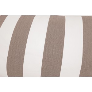 Detailansicht: Taupe-weiß gestreifter Sitting Point Hocker Santorin Roll, ein Sitzsack für Indoor & Outdoor.