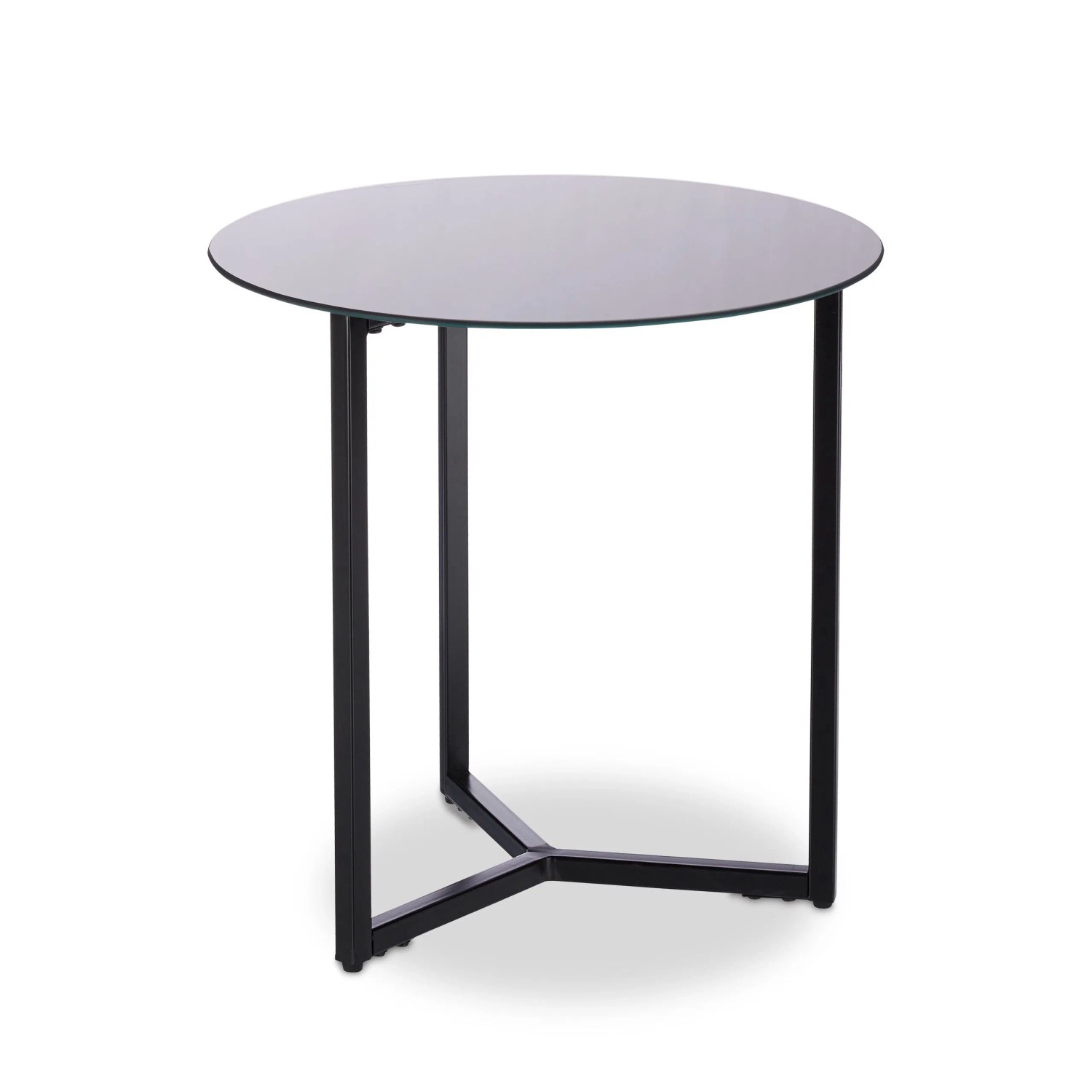 Relaxdays Beistelltisch Glas Metall Schwarz 51 cm x 50 cm x 50 cm 6,3 kg