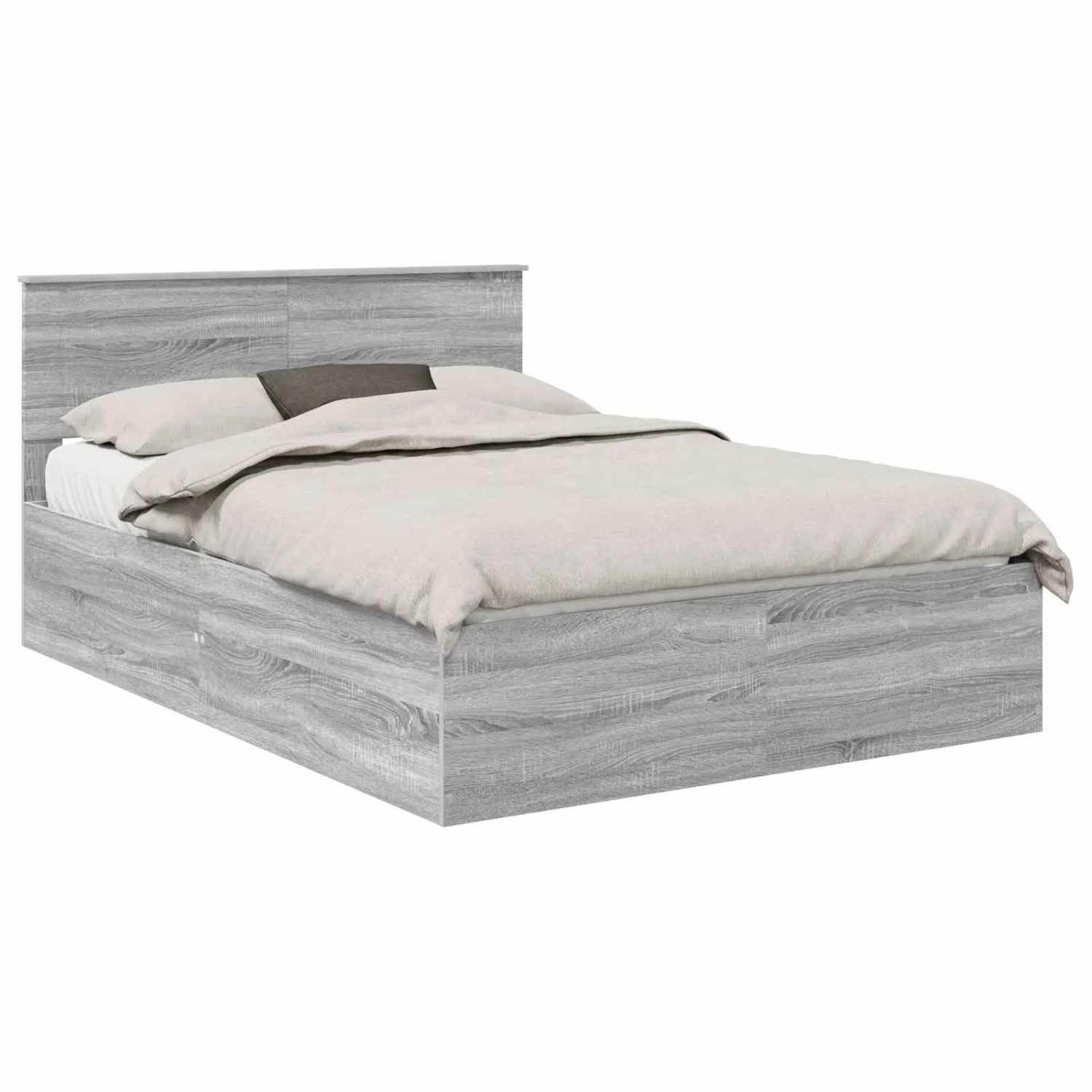 vidaXL Bettrahmen Graues Sonoma 150 x 200 cm Holzwerkstoff 3408660