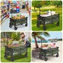 Sekey Bollerwagen, faltbar, olivgrün, mit verstellbarem Griff, ideal für Camping und Einkäufe.
