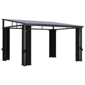 vidaXL Pavillon mit Vorhängen 405x294x244 cm Anthrazit 48599