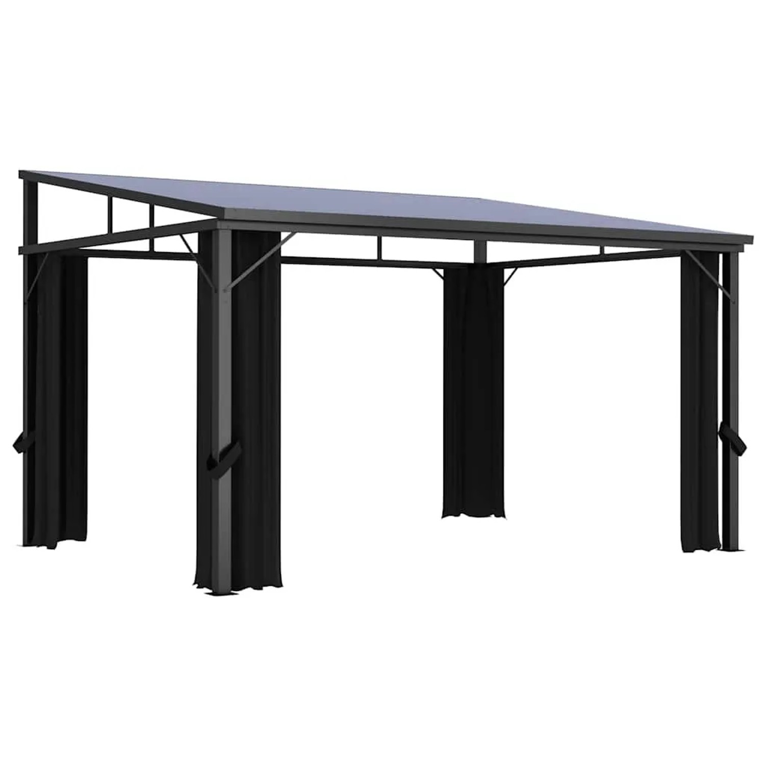 vidaXL Pavillon mit Vorhängen 405x294x244 cm Anthrazit 48599