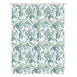 Grüner Kleine Wolke Duschvorhang Philo (180x200 cm) mit Blätter-Print.