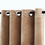 Beige Samt Verdunkelungsvorhänge mit Ösen, 2er-Set, 140x175 cm. Blickdicht und elegant für Wohn- und Schlafzimmer.