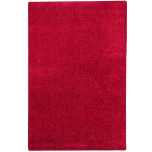 Roter Snapstyle Hochflor Teppich Mona, 200x250cm. Weicher Velours Teppich für Wohnräume.