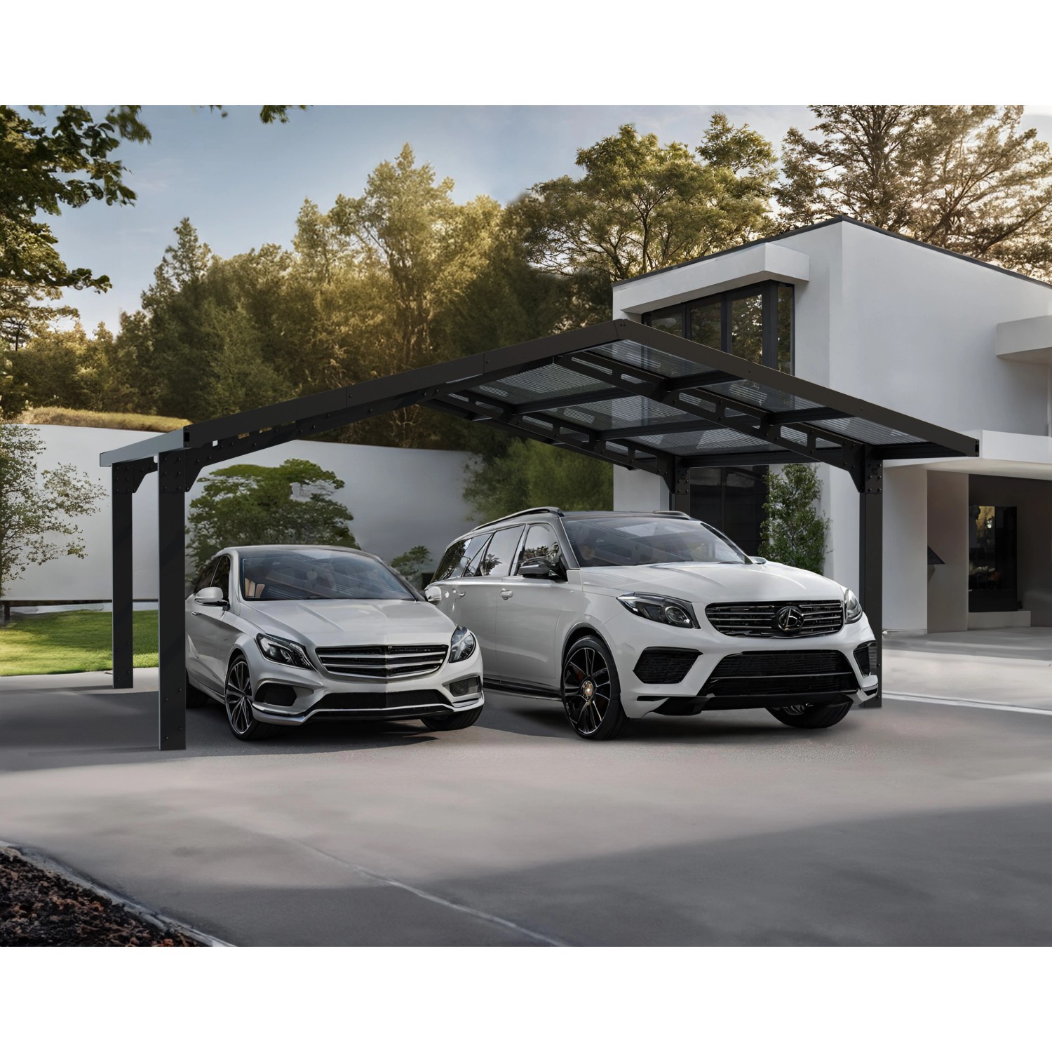 Palram - Canopia Carport Sydney Apex 586 cm x 538 cm Schwarz günstig online kaufen