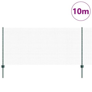 vidaXL Zaun mit Pfosten Grün 1 x 10 m Stahl 3336447