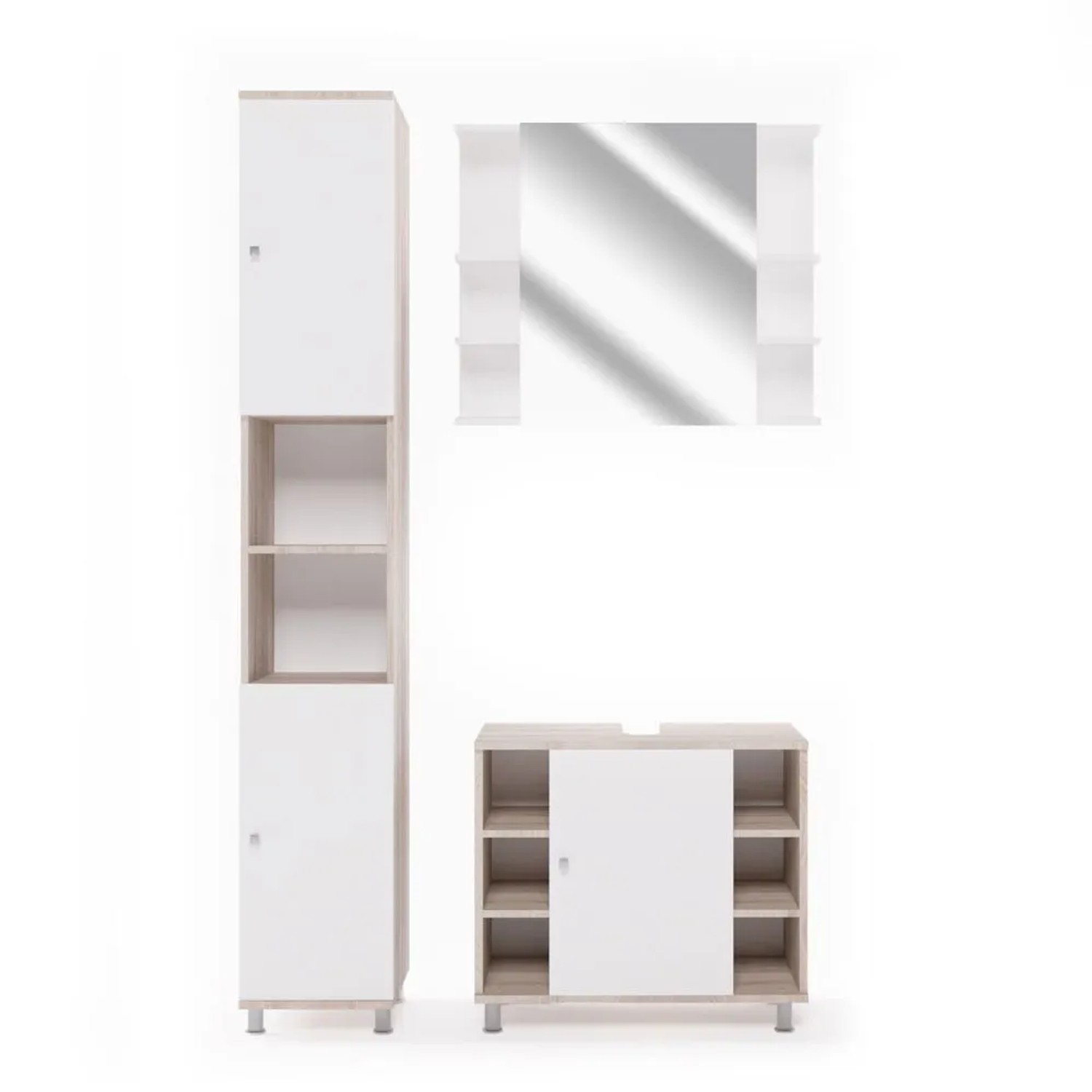 Vicco Badmöbel-Set Fynn Sonoma 60 x 54 3-teilig