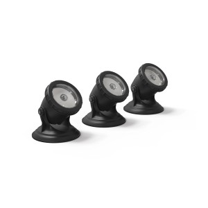 Pontec PondoStar LED Warm 3er-Set, Teichbeleuchtung für Unter- und Überwasser, warmweiß.