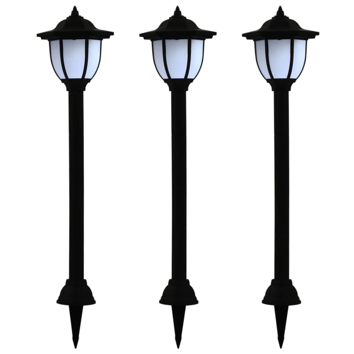 vidaXL Outdoor Solarleuchten 3 Stück LED Schwarz 44471