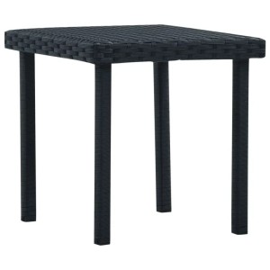 Schwarzer vidaXL Garten-Beistelltisch aus Poly Rattan, 40x40x40 cm.