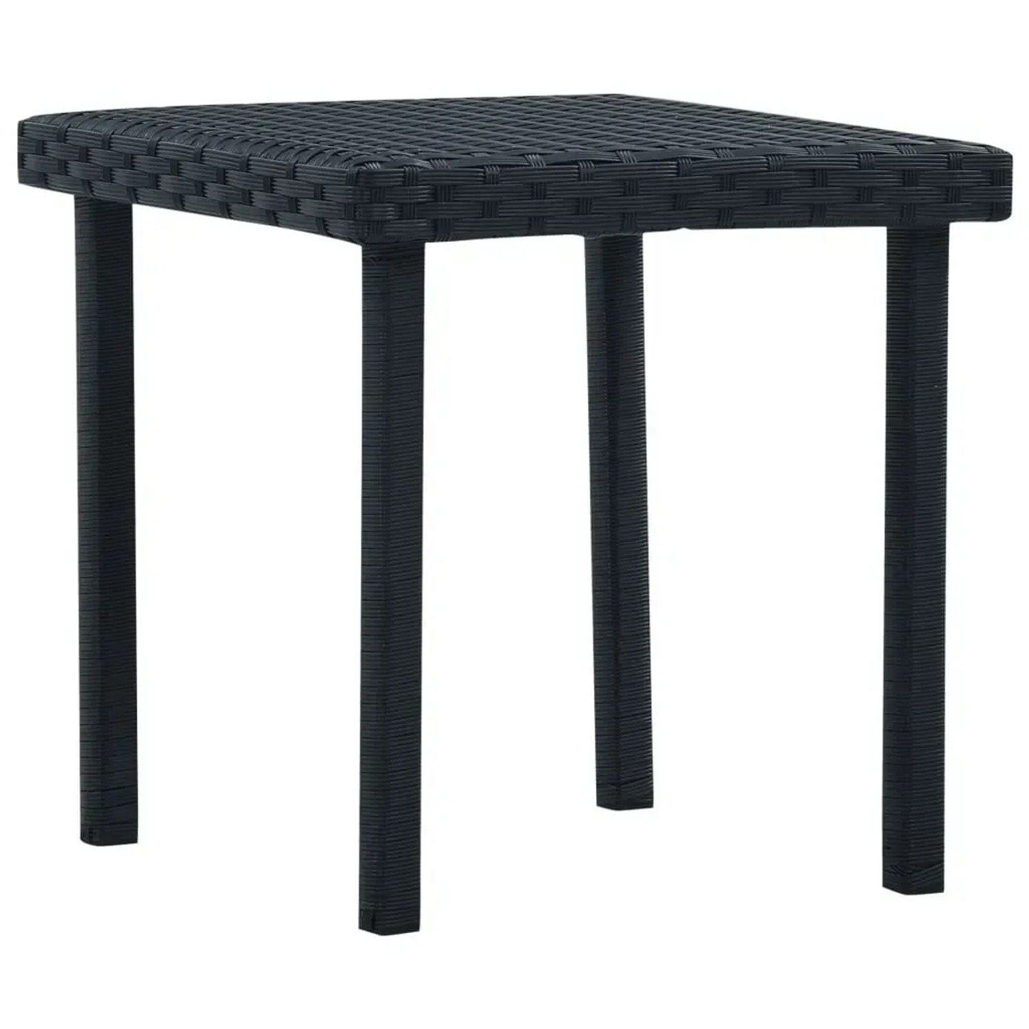 vidaXL Garten-Beistelltisch Schwarz 40x40x40 cm Poly Rattan 48561