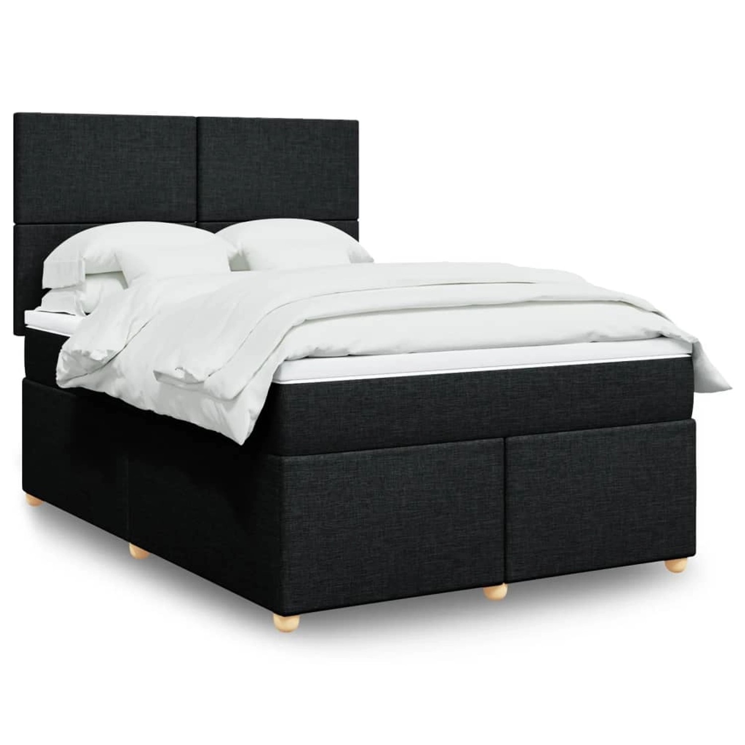 vidaXL Boxspringbett mit Matratze Schwarz 160x200 cm Stoff 3293626 günstig online kaufen
