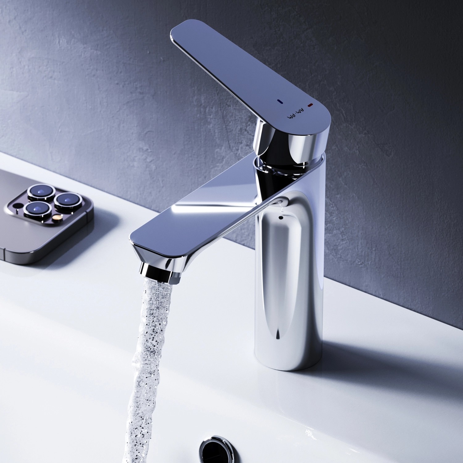 AM.PM Einhebel Waschtischarmatur Hit Wasserhahn Bad aus Messing FTA02800 Chrom_3