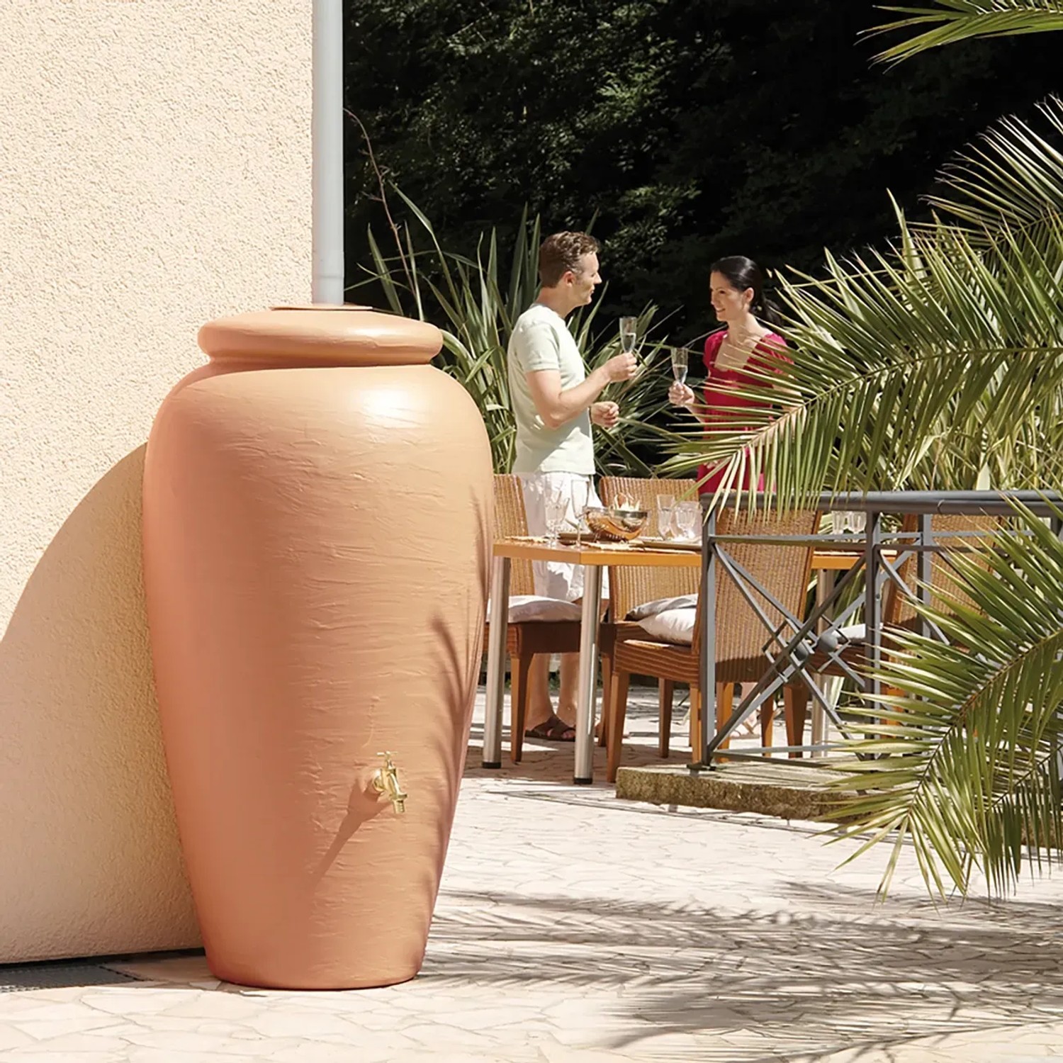 Garantia Regenwassertank Amphore 500 l Terracotta Ø 79 cm kaufen bei OBI